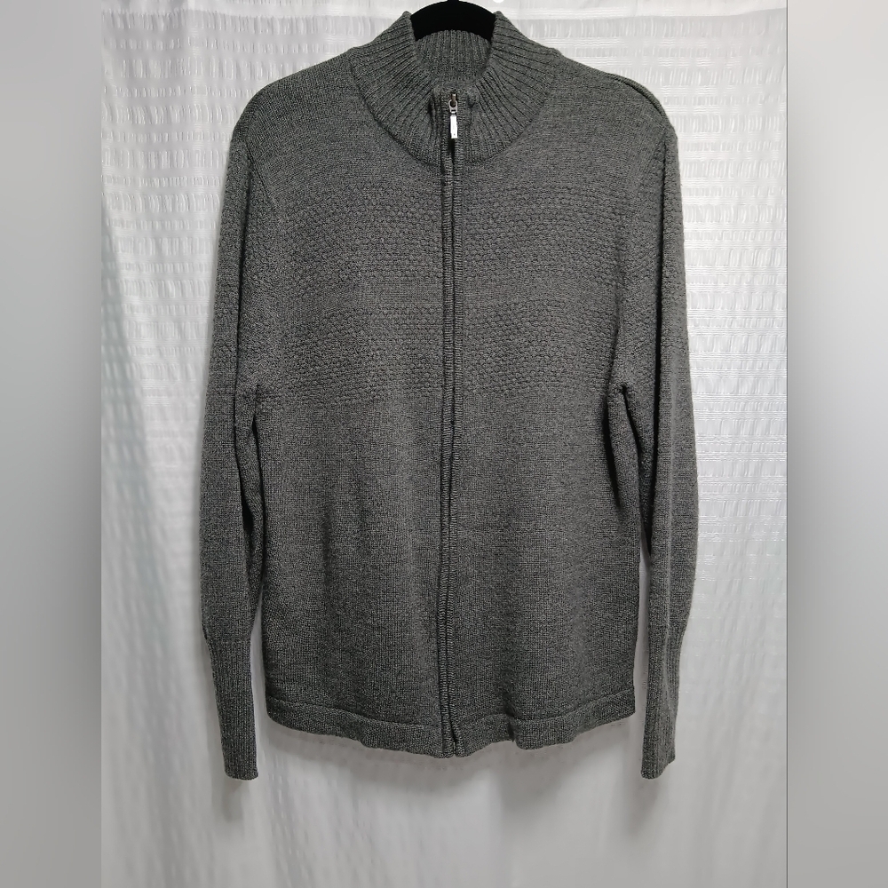 Jones New York 💯 Merino Wool  Ladies Full Zip Sweater.  Size L